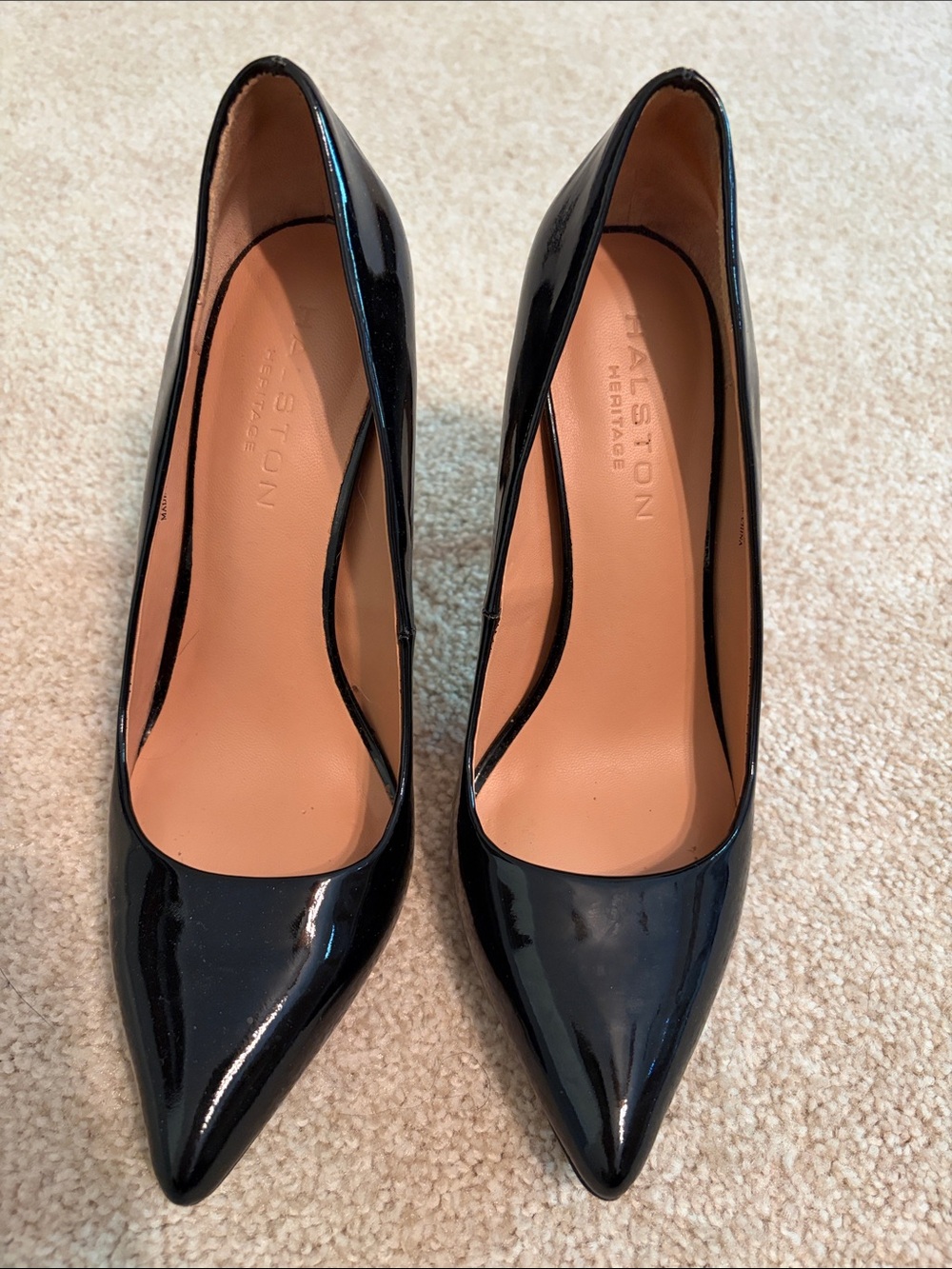 Halston Heritage Shirley Patent Leather Black Heels